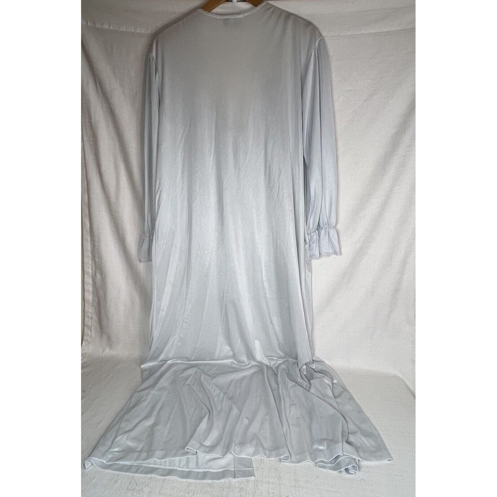 Vintage Ashely Ames Light Blue Maxi Front Tie Robe Nightgown Housecoat Medium - Picture 10 of 13